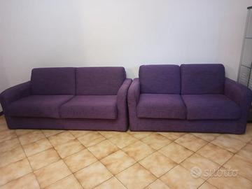 Coppia divani 3 e 2 posti color viola/prugna – ben