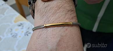 Braccialetto acciaio  e  oro 750%