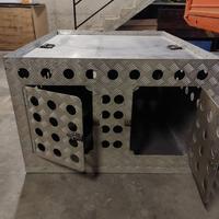 Gabbia da auto doppia per cani in alluminio