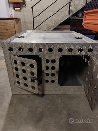 Gabbia da auto doppia per cani in alluminio