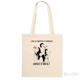 borsa spesa bag Cuori Liberi. in cotone 
