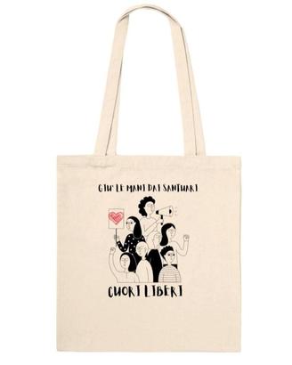 borsa spesa bag Cuori Liberi. in cotone 