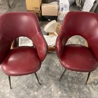 Coppia Poltrone sedie Design Rosse