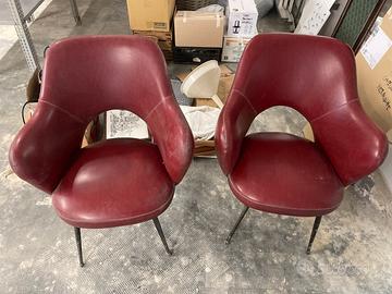 Coppia Poltrone sedie Design Rosse