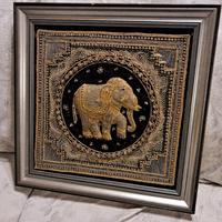 Quadro elefante imbottito arte indiana