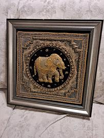 Quadro elefante imbottito arte indiana