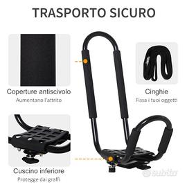 HOMCOM Set 2 Staffe Porta Kayak con Attacco Univer