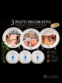 3 Piatti Tognana Piatti d'Autore in porcellana