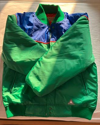 Vintage Fiorucci bomber jacket anni 80 verde blu