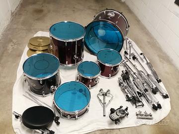 SET BATTERIA ACUSTICA 6 pz + HARDWARE  'NUOVA'