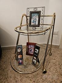 Carrello Ottone con 2 ripiani vetro