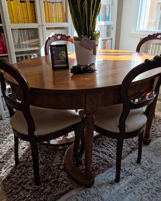 Tavolo + sedie in stile Biedermeier 