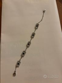 Bracciale Swarovski argento 925 con pietre nere
