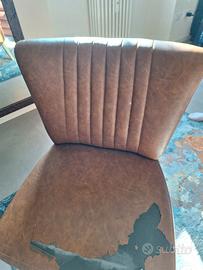 poltrona stile retrò similpelle da restaurare 