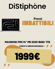 MACBOOK PRO 14" M5 2025 16GB/1TB NUOVO