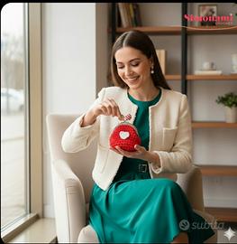 Porta monete San Valentino all'uncinetto 