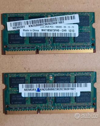 RAM 4 GB DDR3 SO-DIMM PC Notebook NUOVE