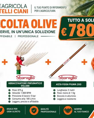 KIT COMPLETO PER LA RACCOLTA DELLE OLIVE