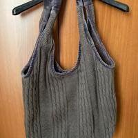 Borsa donna lana lavorata a maglia