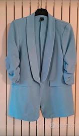 Blazer donna celeste manica 3/4 tg S
