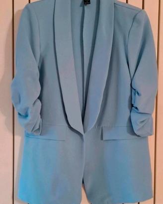 Blazer donna celeste manica 3/4 tg S