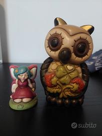 Thun  Gufo e Fatina in ceramica