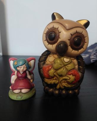 Thun  Gufo e Fatina in ceramica