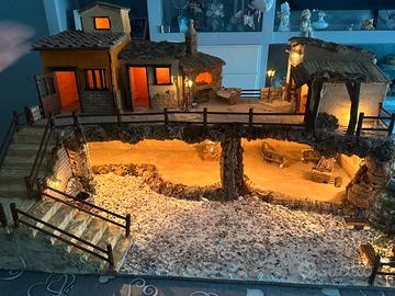 presepe artigianale,unico in legno, rame e stucco