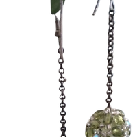 Orecchini a pendente - Handmade - Verde - Argento