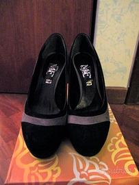 Scarpe da donna scamosciate grigio nere