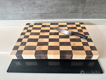 Tagliere in legno di acero e noce canaletto