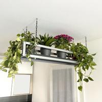 Mensola FLOWER 115 cm sospesa SOFFITTO NERO GRIGIO