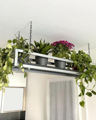 Mensola FLOWER 115 cm sospesa SOFFITTO NERO GRIGIO