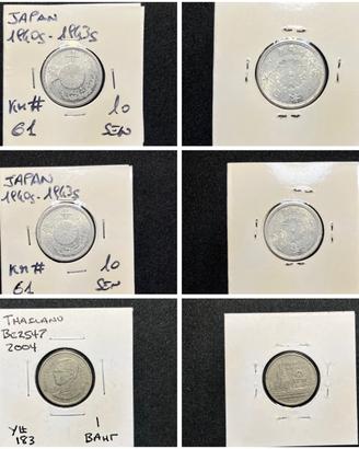 Set 3 Monete Estremo Oriente: Giappone e Thailand