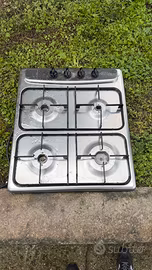 Piano cottura a gas 4 fuochi in acciaio inox