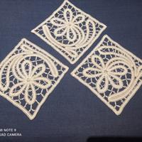 Pizzo tombolo autentico ricamato a mano 9 inserti