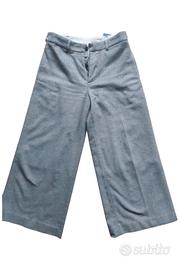 Women's Grey Wide Leg Trousers made in Italy