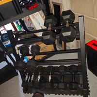 Rastrelliera + Manubri Esagonali HEX in gomma 