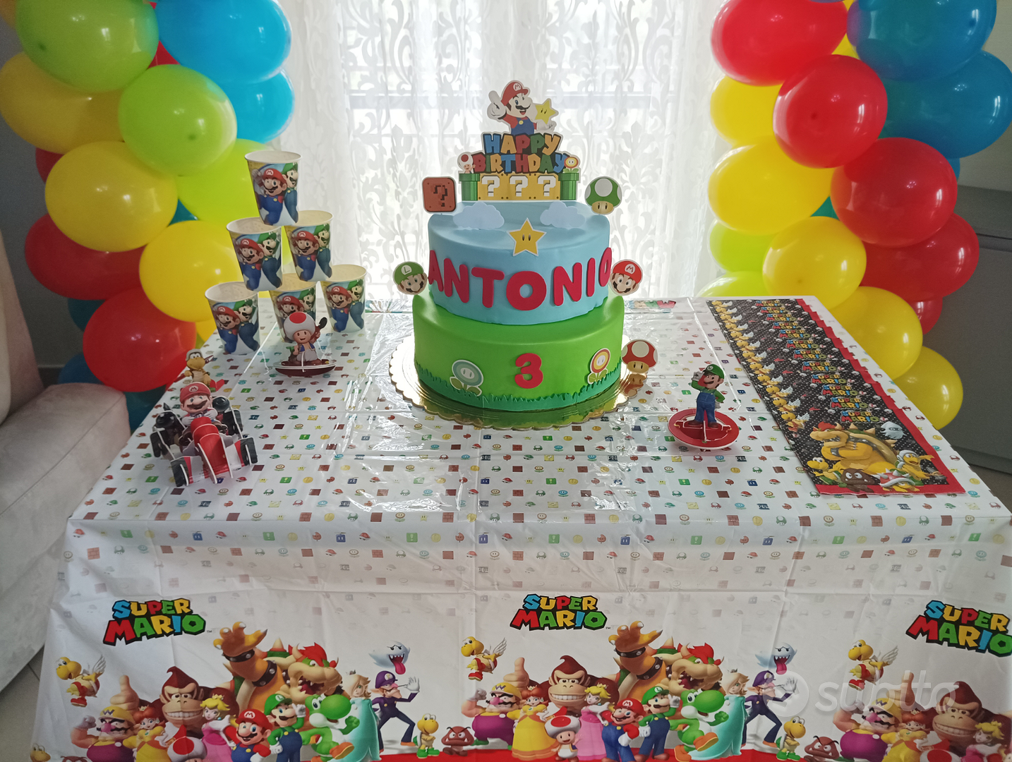 Allestimento festa di compleanno di Supermario - Tutto per i bambini In  vendita a Salerno