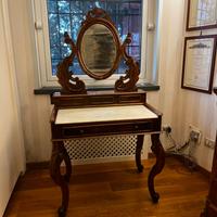 toeletta/ballerina in legno e marmo di fine 800