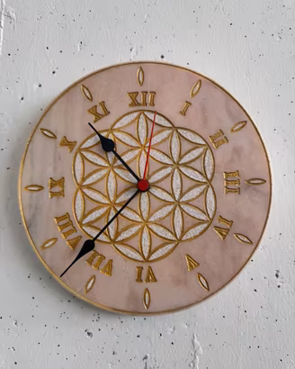 Orologio Artigianale in Marmo Rosa Portogallo