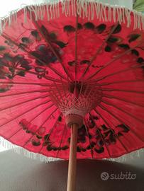 ombrello parasole cinese fatto e dipinto a mano 