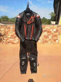 tuta moto 52 divisibile alpinestars in pelle