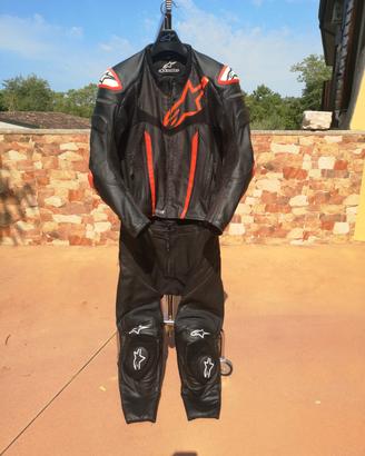 tuta moto 52 divisibile alpinestars in pelle