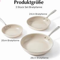 Redchef Set Padelle Ceramica Antiaderenti, 3 Padel