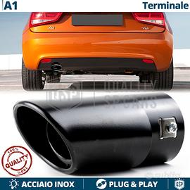 TERMINALE di Scarico OVALE per AUDI A1 8X NERO