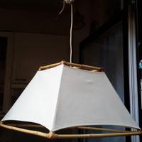 Lampadario in bambu' e cotone