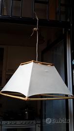 Lampadario in bambu' e cotone