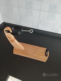 Supporto porta prosciutto/tagliere salumi in legno