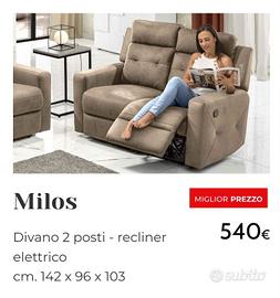 Divano due posti reclinabile